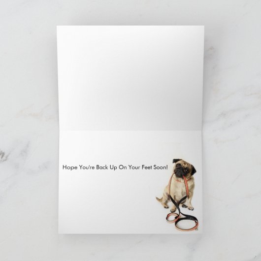 Pug Get Well Soon Card Kaart (Binnen)