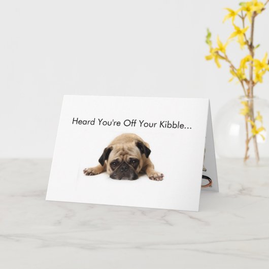 Pug Get Well Soon Card Kaart (Gele Bloem)