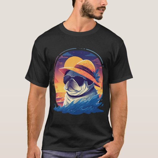Pug gezicht hond t-shirt (Voorkant)