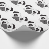 Pug Gezicht Silhouet Cadeaupapier (Hoek)