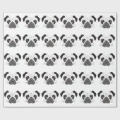Pug Gezicht Silhouet Cadeaupapier (Vlak)
