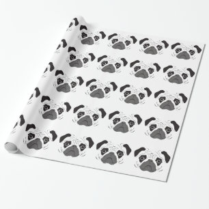 Pug Gezicht Silhouet Cadeaupapier