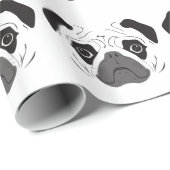 Pug Gezicht Silhouet Cadeaupapier (Rol Hoek)
