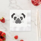 Pug Gezicht Silhouet Servet (Insitu)