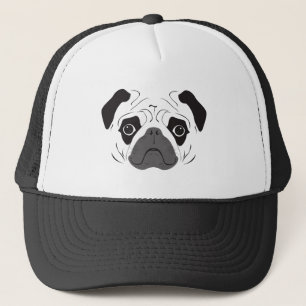 Pug Gezicht Silhouet Trucker Pet