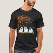 Pug Ghost Cute Under Fall Tree Halloween Autumn Do T-shirt (Voorkant)