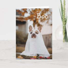 Pug Ghost Dog Halloween Holiday Card Feestdagen Kaart