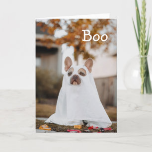Pug Ghost Dog Halloween Holiday Card Feestdagen Kaart