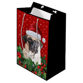 Pug Gift Wrapping Bag Black Medium Cadeauzakje