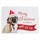 Pug Gift Wrapping Bag Large Cadeautasje (Voorkant)