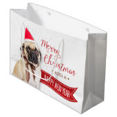 Pug Gift Wrapping Bag Large Cadeautasje (Voorkant Gekanteld)