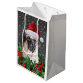 Pug Gift Wrapping Bag Medium Cadeauzakje (Achterkant Gekanteld)