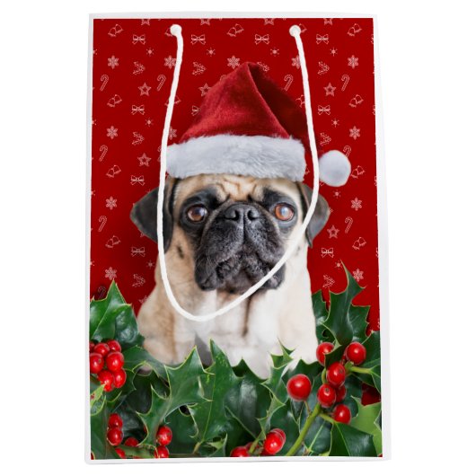 Pug Gift Wrapping Bag Medium Cadeauzakje (Voorkant)