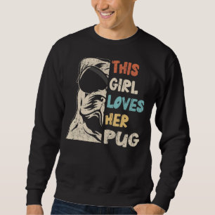 Pug Girl Cool Retro voor honden Trui