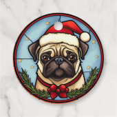 Pug Glas in lood Kerst Bedankjes Labels (Achterkant)