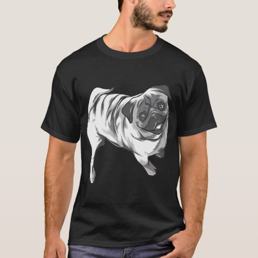 pug glimlach t-shirt (Voorkant)