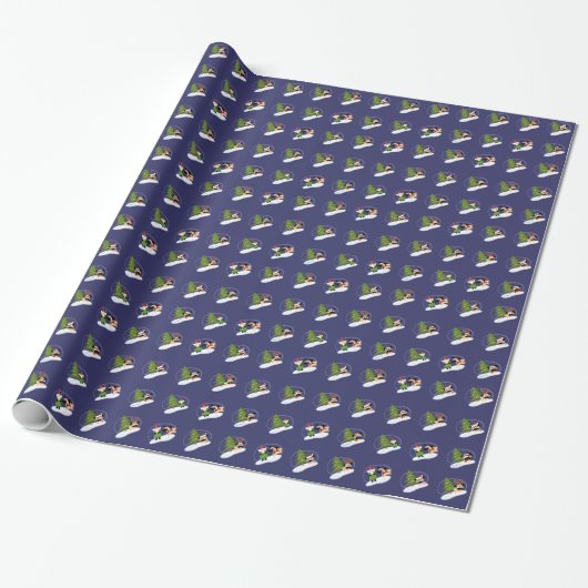 Pug/Gnome Holiday Wrapping Paper Cadeaupapier (Uitgerold)