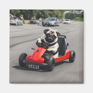 Pug go-kart racen magneet