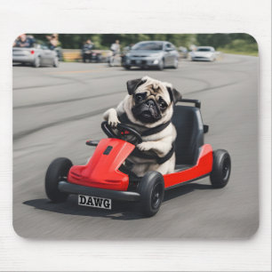 Pug go-kart racen muismat