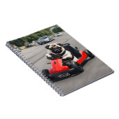 Pug go-kart racen notitieboek (Rechterzijde)