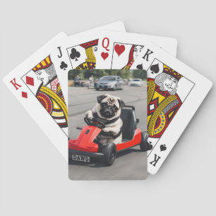 Pug go-kart racen pokerkaarten