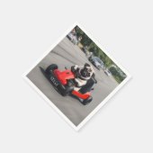 Pug go-kart racen servet (Hoek)