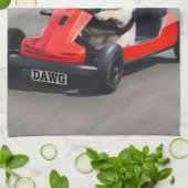 Pug go-kart racen theedoek (Gevouwen)