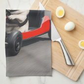 Pug go-kart racen theedoek (Quarter Fold)