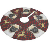 Pug Gouden Glitter Herten Kerstmis Buffel Plaid Kerstboom Rok (Gekanteld)