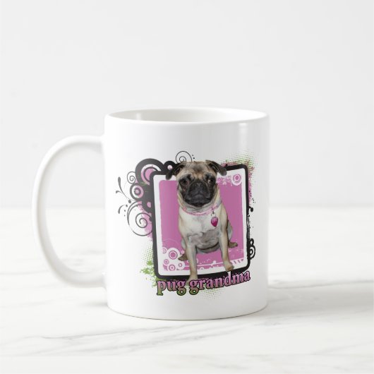 Pug Grandma Koffiemok (Links)