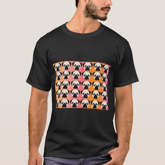 Pug grappig gezichtsmasker pug fans t-shirt (Voorkant)
