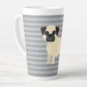 Pug Gray Lined Latte Mok (Linkerhoek)