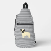 Pug Gray Lined Sling Bag (Voorkant)