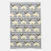 Pug Gray Lined Theedoek (Verticaal)