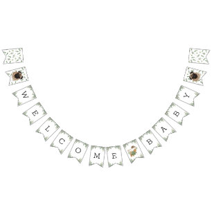 Pug Greenery Baby shower Puppy bundelbanner Vlaggetjes