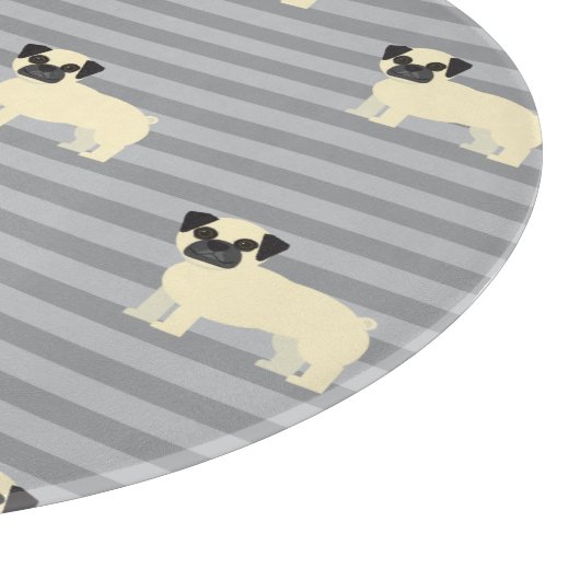 Pug grijs gestreept snijplank (Hoek)