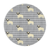 Pug grijs gestreept snijplank (Voorkant)