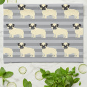 Pug grijs gestreept theedoek (Gevouwen)