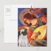 Pug H (Reekalf) - Mandoline Engel Briefkaart (Voorkant / Achterkant)