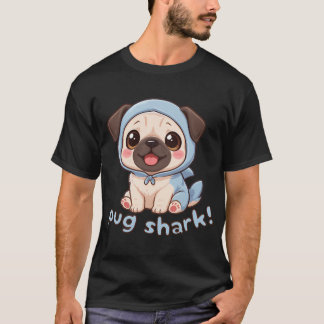 Pug Haai - Schattige Pug in Haai Kostuum Kawaii St T-shirt