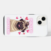 Pug Hair Don't Care - Grappige Pug Quote iPhone Ca Hoesje (Achterkant horizontaal)