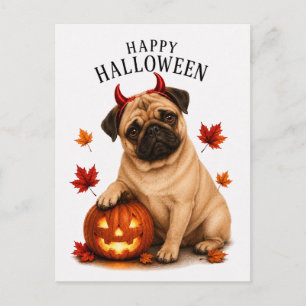 Pug Halloween Briefkaart