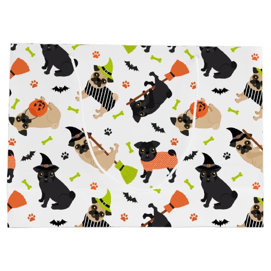 Pug Halloween Groot Cadeauzakje (Achterkant)