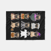 Pug Halloween Kostuum Spooky Ghost Pumpkin Pug Hal Fleece Deken (Voorkant (Horizontaal))