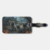 Pug Halloween Nacht Doggy Delight Bagagelabel (Achterkant horizontaal)