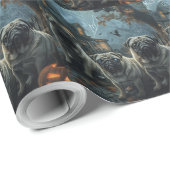 Pug Halloween Nacht Doggy Delight Cadeaupapier (Rol Hoek)