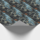 Pug Halloween Nacht Doggy Delight Cadeaupapier (Hoek)