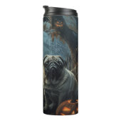 Pug Halloween Nacht Hondendeloosheid Thermosbeker (Geroteerd rechts)