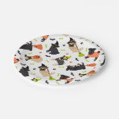 Pug Halloween Party Papieren Bordje (Gekanteld)
