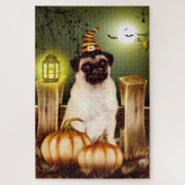 Pug Halloween puzzel Legpuzzel (Verticaal)